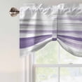 thumbnail image 4 of Purple Gray White Tie Up Valance Curtains for Windows, Kitchen Curtains Window Treatments, Retro Country Abstract Mottled Texture Short Window Shades Valances for Bedroom Bathroom Cafe 42"x12", 4 of 8