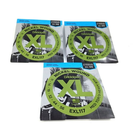 D'Addario Guitar Strings 3 Pack EXL117 Electric Drop D Tuning