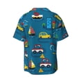 thumbnail image 2 of Balery Transportations with Buildings Men's Casual Button Down Shirt Short Sleeve Textured Summer Cuban Beach Shirts-4X-Large, 2 of 7