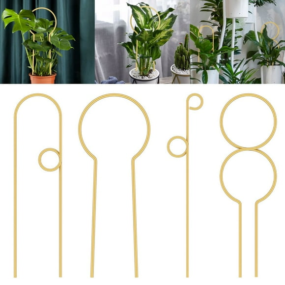 AMERTEER 4Pcs Plant Trellis Iron Plant Support Stake Weather Resistant Decorative Plant Climbing Rack Gardening Supplies for Indoor Outdoor Vines Potted Plants Flowers Vegetables