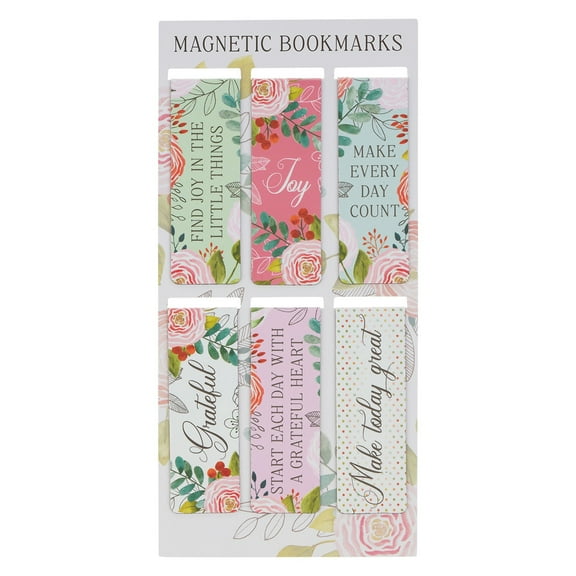 With Love Cosmetics Inspirational Women's Magnetic Bookmark Pink, Green, White, Blue, or Purple, Set of 6