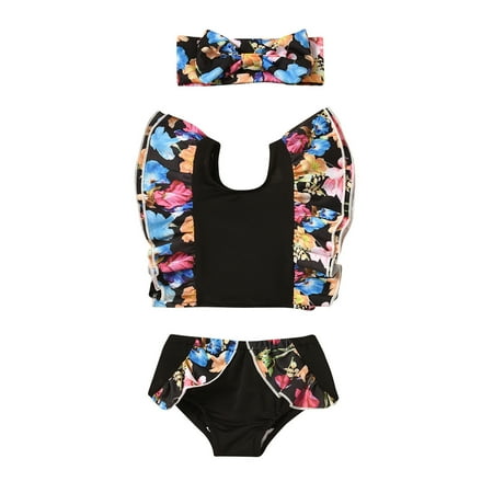 

Dadaria Girls Swimsuit Size 8 3M-3T Toddler Baby Girls Floral Swimwear Ruffle SwimSuit Bathing Suit Beach Wear Set Blue 90 Boys Girls
