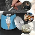 thumbnail image 4 of Yayeee Ashtray with Lid for Cigarette Smokeless Stainless Steel Home Ash Holder, Ice Cream Cat, 4 of 7