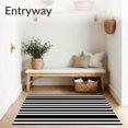 thumbnail image 3 of Flatwoven High Traffic Area Rug, Chic Black with Striped, Non Slip, Stain Resistant, Washable Area Rugs for Living Room, Bedroom(Black, 8X10), 3 of 8
