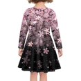 thumbnail image 3 of FKELYI Axolotl Sakura Long Sleeve Dresses Size 9-10 T Casual Hoilday Dresses for Girls Elastic Crew Neck Basic Skater Dress Knee Length, 3 of 4