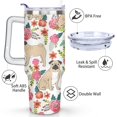 thumbnail image 3 of Personalized Dog Lover Gift Idea - 40oz Insulated Tumbler with Straw for Women - Non-Slip Handle Coffee Travel Cup, 3 of 7