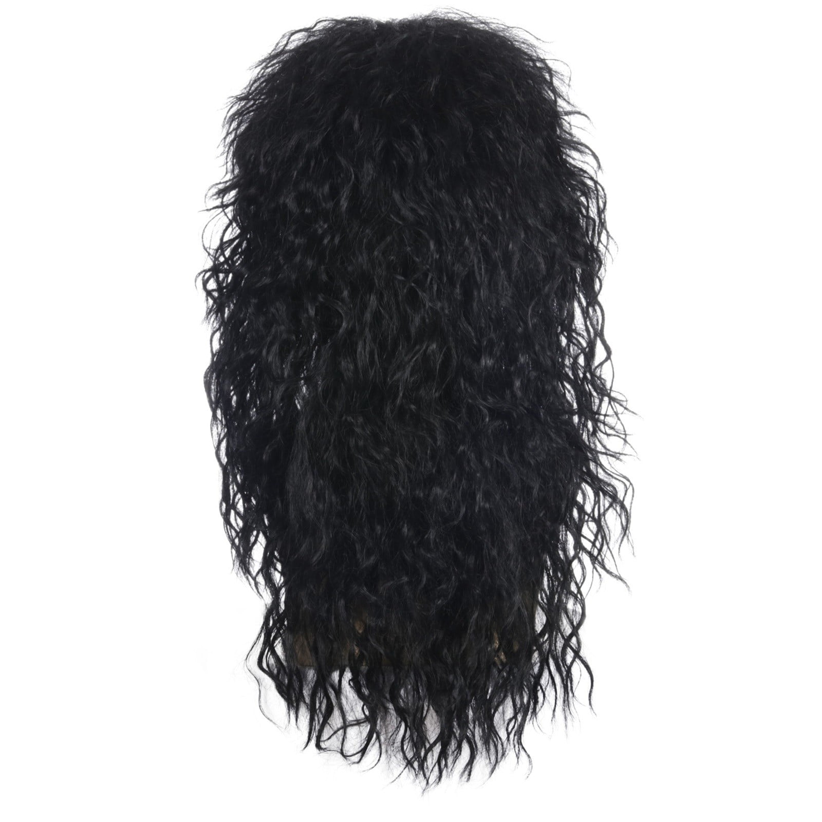 SiYi 80S Disco Wig for Men,Long Wavy Black Rocker Style Punk Metal Sytle Costume Wig for Men 