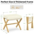 thumbnail image 5 of Bamboohomie Small Ottoman Foot Rest, Foldable Bamboo X-Leg Stool with Padded Cushion, Patio Ottoman for Living Room, Natural, 5 of 7