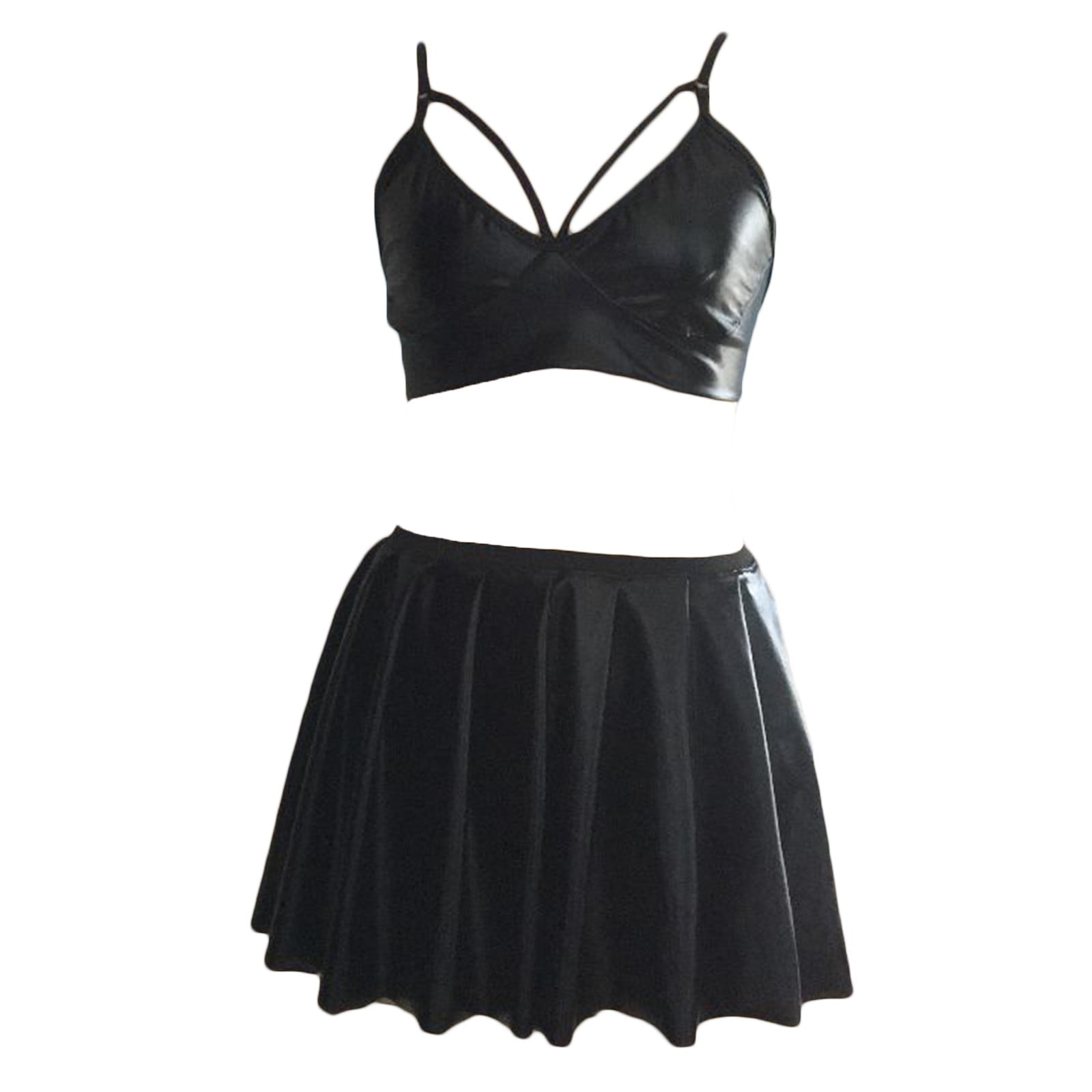 XZNGL Jupe en Cuir Noir Sous-Vêtements Sexy Noir Cuir Verni Sexy  Soutien-Gorge Jupe Deux Pièces Ensemble en Cuir Jupe Noire Sexy  Soutien-Gorge Noir - Walmart.ca