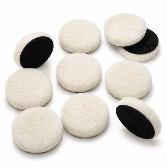 10Pack Wool Buffing Pads 3 inch Polishing Pad Car Auto Buffing Pads Wool Polishing Buffing Pad Hook and Loop