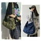 thumbnail image 2 of Bolso KlaOyer de lona tipo bandolera grande, color verde hobo, para mujeres y hombres, 2 of 6