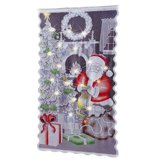 Cortinas de encaje navideñas LED NikouMX 102x213 cm