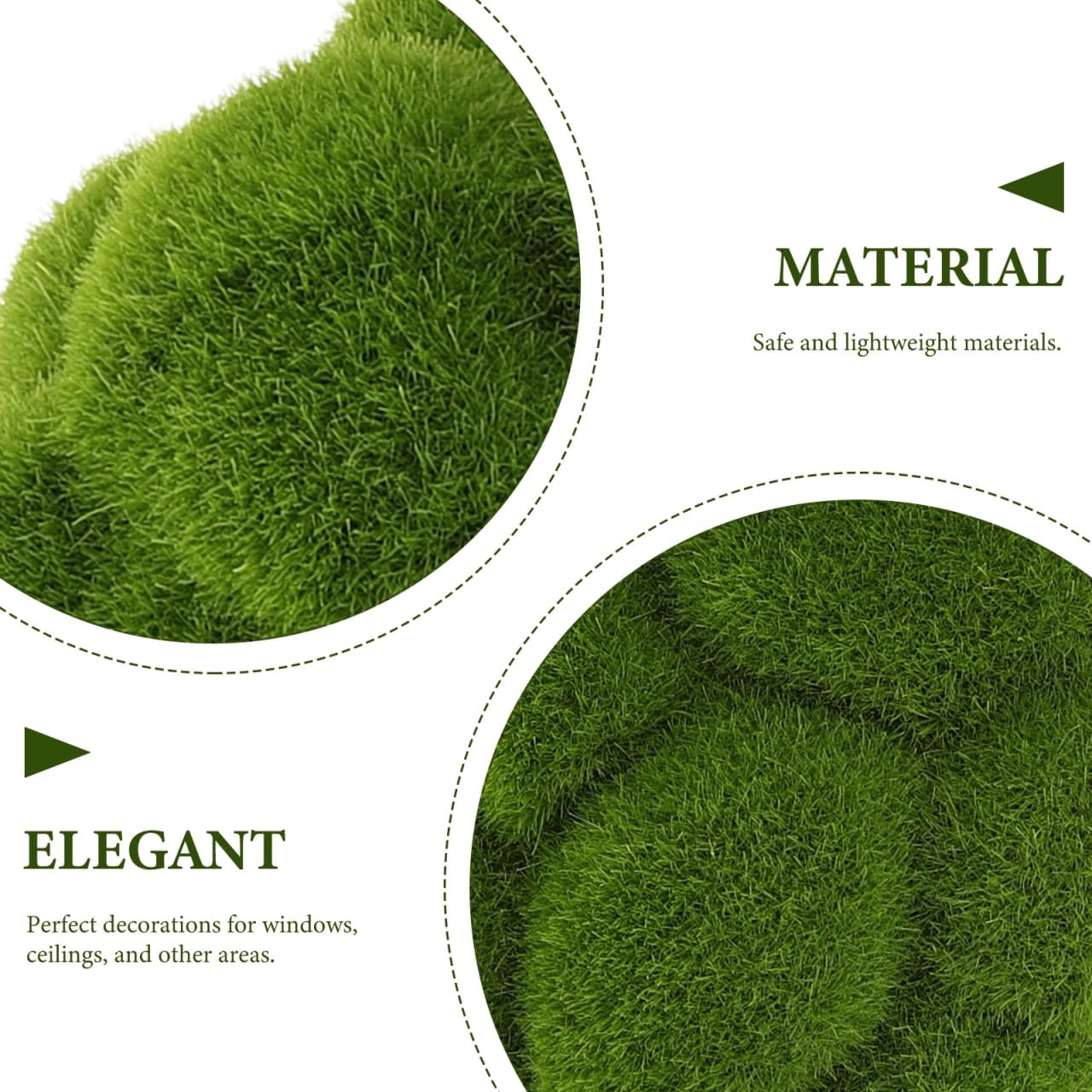 4Pcs Artificial Green Moss Balls, 4" and 4.7" Decorative Spheres for Garden Patio Lawn Wedding Home D Cor Weather-Resistant Simulated Grass Ornaments