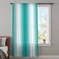 thumbnail image 4 of Aqua White Ombre Sheer Curtains 45 Inches Long, Gradient Abstract Minimalist Aesthetic Light Filering Curtains, Breathable Simi Curtain Privacy Drapes for Kitchen Bathroom Small Window Treatment, 4 of 9