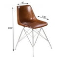 thumbnail image 3 of Home Square Modern Leather Side Chair in Light Brown - Set of 2, 3 of 10