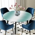 thumbnail image 5 of Elastic Fitted Round Tablecloth, Aqua Teal White Ombre Waterproof Stretch Table Cover for 36"-44" Tables, Modern Abstract Art Farmhouse Gradient Washable Outdoor Tablecloths for Patio, Camping, 5 of 9