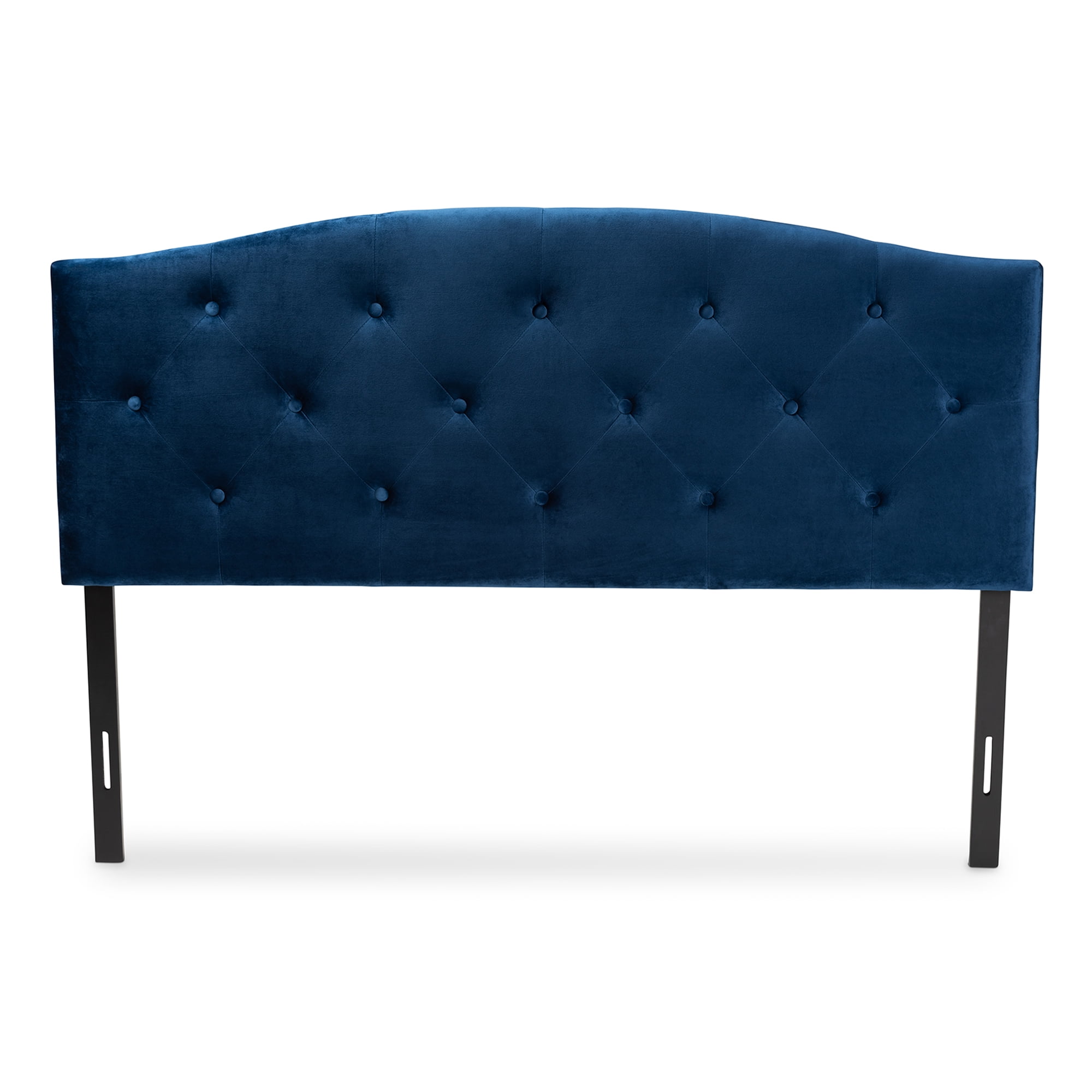 Baxton Studio Leone Modern and Contemporary Navy Blue Velvet Fabric Upholstered King Size Headboard