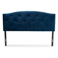 thumbnail image 3 of Baxton Studio Leone Modern and Contemporary Navy Blue Velvet Fabric Upholstered Queen Size Headboard, 3 of 8