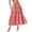 Vermilion, variant on Women’s High Waist Maxi Skirt with Leaf Print Elastic Waistband Tiered Flowy A Line Long Skirt for Casual Wear Hot Pink S