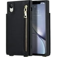 thumbnail image 2 of Crossbody Wallet Case for iPhone XR with Card Slot Holder,iPhone XR Magnetic Flip Folio Purse Case, PU Leather Zipper Handbag with Detachable Lanyard Strap 6.1 Inch (Black), 2 of 16