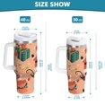 thumbnail image 6 of Yayeee 30oz Stainless Steel Tumbler with Straw and Handle Double-Wall Insulated Travel Water Bottle, Pink Christmas Santa, 6 of 8