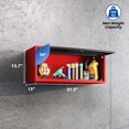 thumbnail image 3 of Metal Wall Storage Cabinet with Lock 1 Shelving Garage Storage Cabinet with Flip-Up Door Hanging Garage Cabinet for Kitchen Home Workshop,Assembly Required (Black Red, 13.7" H), 3 of 13