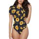 thumbnail image 1 of Balery Royal Blue Plaid Sunflower Body de cuello redondo de manga corta para mujer Tops de manga corta Tops básicos-XX-Large, 1 of 7