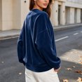 thumbnail image 5 of Enjoytime Crewneck Sweatshirts Women Long Sleeve Velvet Pullover Tops Solid Trendy Casual Soft Oversized Sweatshirt, 5 of 8