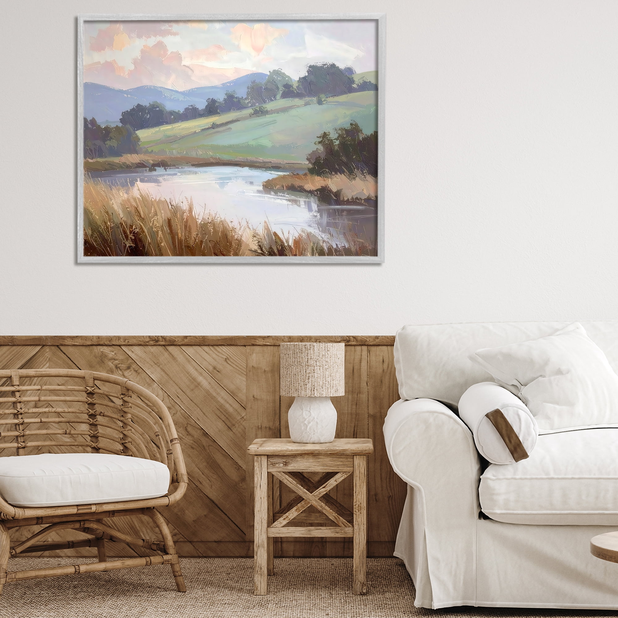 Stupell Industries Subtle Distant Mountains Gray Framed Giclee Art, design by Alonza Saunders