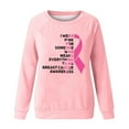 thumbnail image 5 of WREESH Women's Casual Breast Cancer Awareness Sweatshirt Crewneck Pullover Pink Ribbon Letter Shirts Pink, 5 of 5