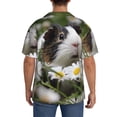 thumbnail image 3 of Yiaed Daisy Guinea Pig Print Mens Casual Wrinkle Free Shirts Short Sleeve Button Down Summer Stretch Dress Shirt-Medium, 3 of 5