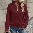 thumbnail image 6 of LUVDA Jackets for Women Waffle Knit Full Zip Long Sleeve Casual Lightweight Coats with Ribbed Trim for Fall Winter Outerwear, 6 of 8