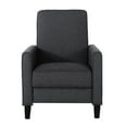 thumbnail image 2 of Smoke Fabric Chair - Modern Low Profile Recliner With Subtle Accents For Small Rooms Home Decor Compact Design Cushions And, 2 of 5