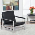 thumbnail image 2 of Studio Designs Home Atlas Bonded Leather and Metal Accent Chair in Black/Chrome, 2 of 10