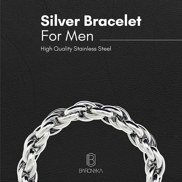 Rope Twist Toggle Bracelet, Sterling Silver, Length 8.5 Inches