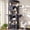 Dark Gray, variant on Globlazer 68" Large Corner Cat Tree Tower Condo for Cats with 6 Sisal Scratching Posts, 2 Condos, Hammock & Hanging Basket, Beige