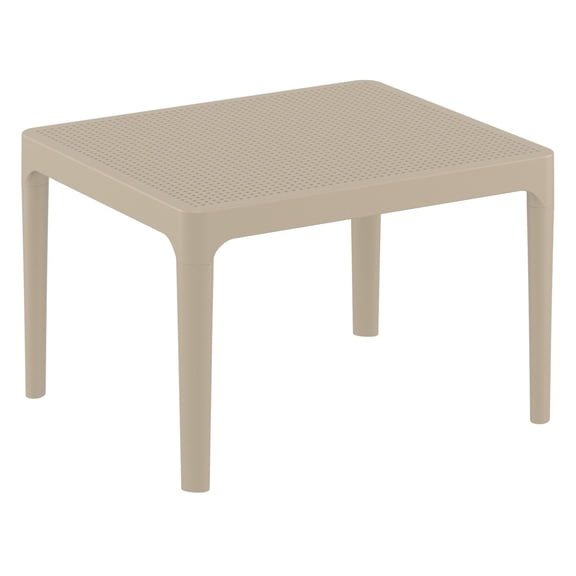 Luxury Commercial Living 23.5" Taupe Brown Rectangular Outdoor Patio Side Table