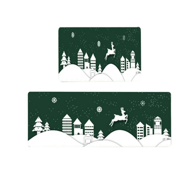 asddcavvf 2 Piece Non Kitchen Mat Runner Rug Set Doormat Merry Christmas Snowman Door Mats Rubber Backing Carpet Indoor Floor Mat A Fuzzy Blanket Throw Blanket Set Area Rugs under 50