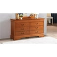 thumbnail image 2 of Maklaine Traditional Engineered Wood 6 Drawer Dresser in Oak, 2 of 7