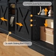 thumbnail image 2 of 70" Farmhouse TV Stand for 75 Inch TVs with Sliding Barn Door, Rustic Wood Entertainment Center Large Media Console Cabinet for Living Room, 2 of 7