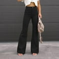 thumbnail image 2 of Susanny Corduroy Pants for Women Petite Flare Wide Leg High Waist Bell Bottoms Trousers Pants Baggy Ladies Vintage Long Pants Black S, 2 of 7