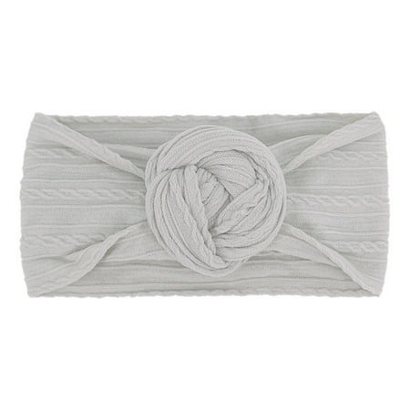 

Toddler Baby Boys Girls Stretch Solid Knotted Hairband Headwear Headband One Size