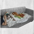 thumbnail image 6 of Happy Thanksgiving Soft Flannel Fleece Throw Blanket, Roasted Turkey with Apples Lemon Vegetable American Culture Dinner, Cozy Plush for Indoor and Outdoor Use, 50" x 60", Multicolor, by Ambesonne, 6 of 6