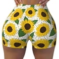 thumbnail image 2 of Fuzoiu Sunflowers Print Women's Workout Shorts,Workout Biker Shorts Women,Exercise Fitness Shorts,Scrunch Short, Athletic Shorts for Gym Yoga Running Sport Active-Medium, 2 of 8