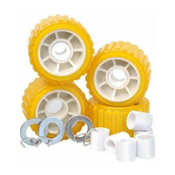 Tie Down Engineering 86144 5" PVC Ribbed Wobble Roller Kit 4-Pk