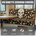 thumbnail image 4 of XYZCANDO Flower Skull RV Dinette Cushion Covers Washable Camper Decor Universal Bench Cushion Comfortable Furniture Covers for Sofa and Loveseat Soft Slipcovers for RV Camper Car Bench, 4 of 7