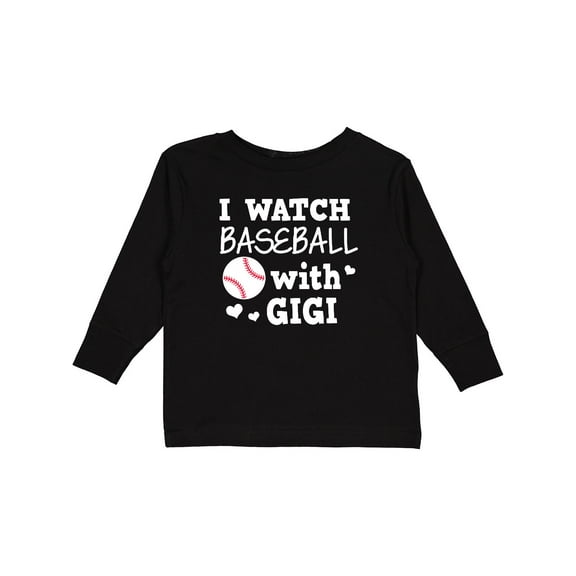 Inktastic I Watch Baseball with My Gigi Boys or Girls Long Sleeve Toddler T-Shirt