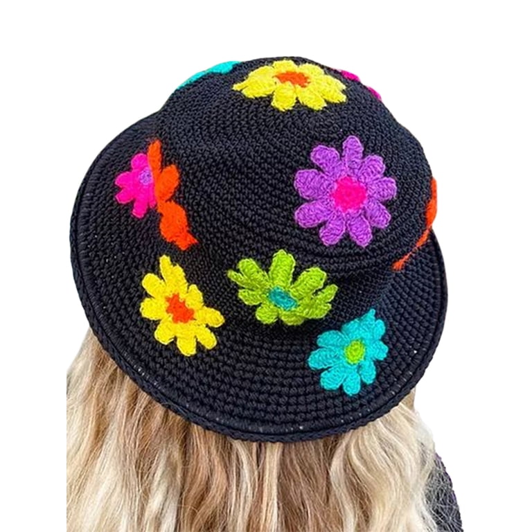Crochet Bucket Hat for Women Knit Handmade Foldable Floppy  display picture 1