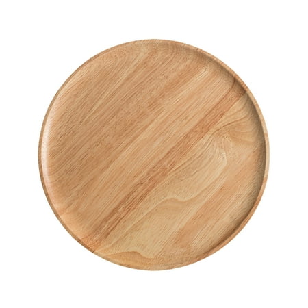 

Ekeka Free Shipping Home Tea Tray Food Serving Wood Plate Round Pan Dinner Fruit Dishes Restaurant