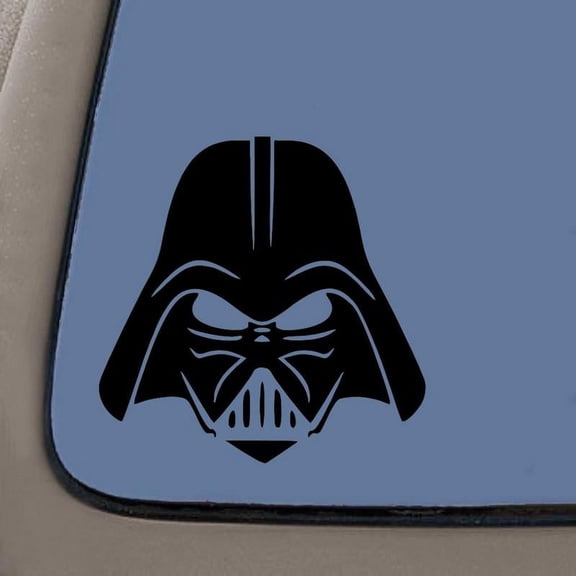 Darth Vader Face Decal | 5.5-Inches Wide | Black Vinyl Decal | Car Truck Van SUV Laptop Macbook Wall Decals